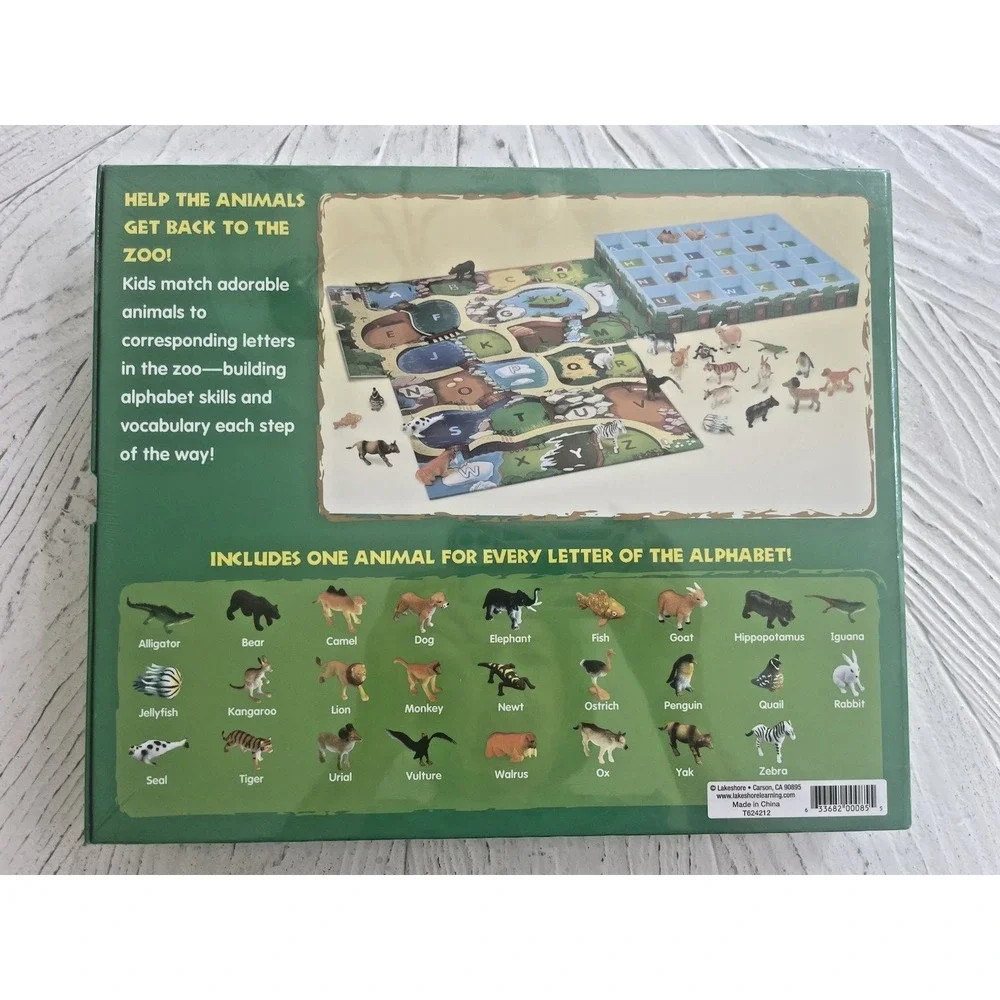 New Sealed Box Lakeshore The Alphabet Zoo 26 Animals Letters Sorting Game